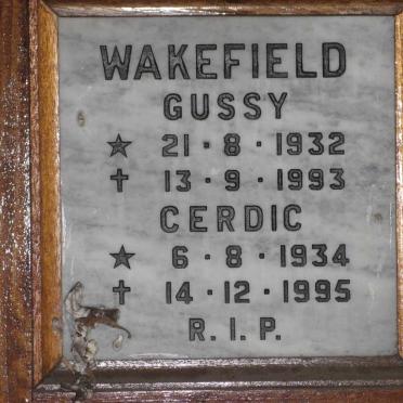 WAKEFIELD Cedric 1934-1995 &amp; Gussy 1932-1993