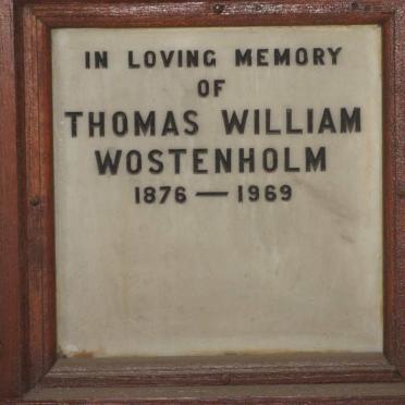 WOSTENHOLM Thomas William 1876-1969