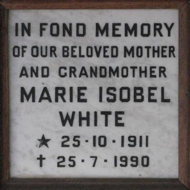 WHITE Marie Isobel 1911-1990