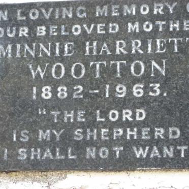 WOOTTON Minnie Harriett 1882-1963