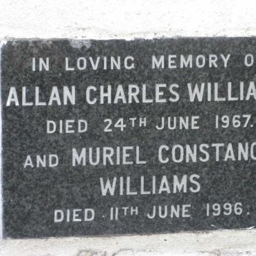 WILLIAMS Allan Charles -1967 &amp; Muriel Constance -1996