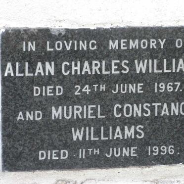 WILLIAMS Allan Charles -1967 &amp; Muriel Constance -1996
