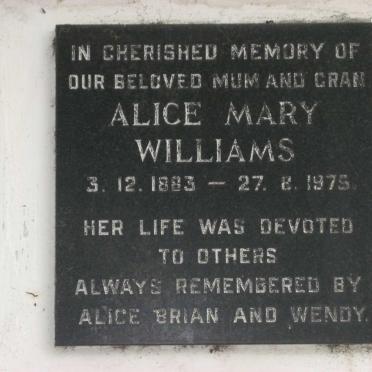 WILLIAMS Alice Mary 1883-1975