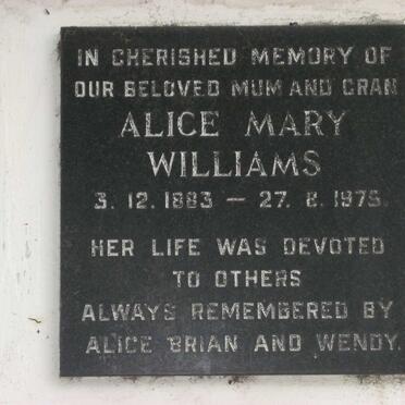 WILLIAMS Alice Mary 1883-1975