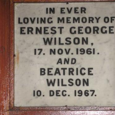 WILSON Ernest George -1961 &amp; Beatrice -1967