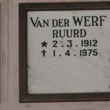 WERF Ruurd, van der 1912-1975