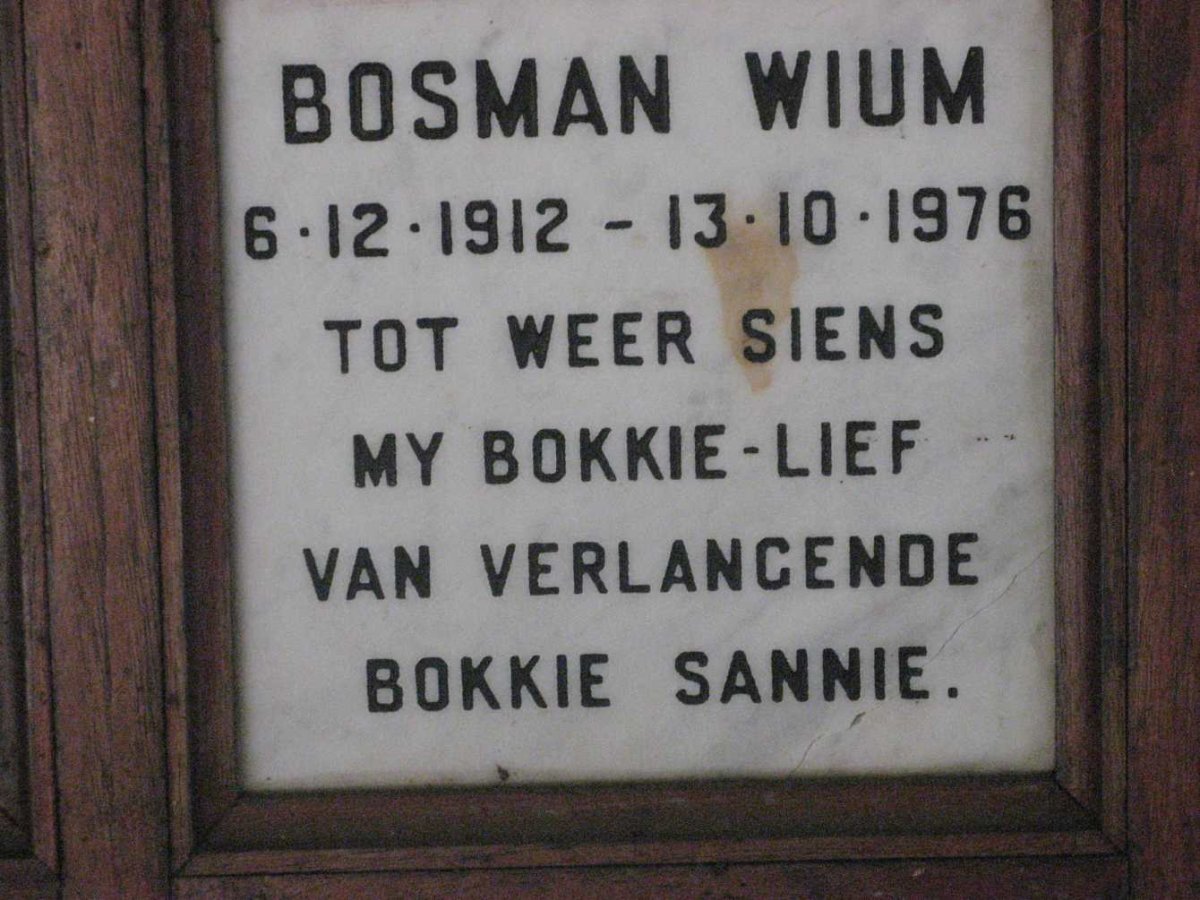 WIUM Bosman 1912-1976