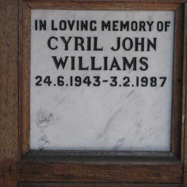WILLIAMS Cyril John 1943-1987