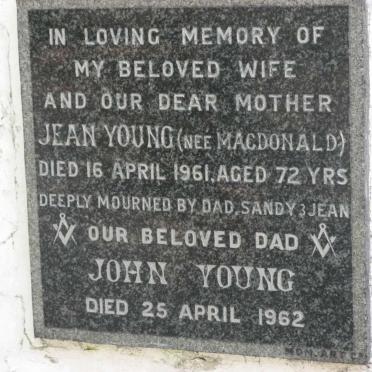 YOUNG John -1962 &amp; Jean MACDONALD -1961