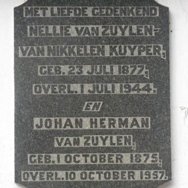 ZUYLEN Johan Herman, van 1875-1957 &amp; Nellie VAN NIKKELEN KUYPER 1877-1944