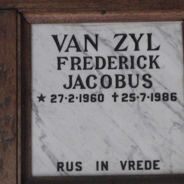 ZYL Frederick Jacobus, van 1960-1986
