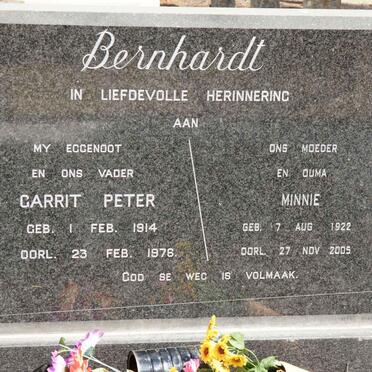 BERNHARDT Garrit Peter 1914-1976 &amp; Minnie 1922-2005