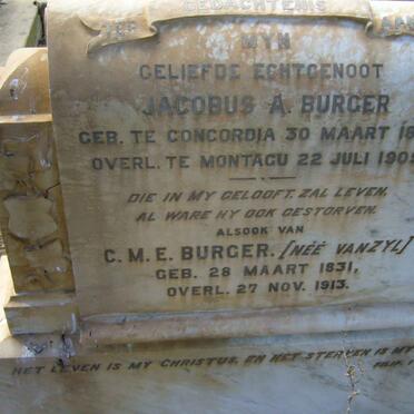 BURGER Jacobus A. 1831-1909 &amp; C.M.E. VAN ZYL 1831-1913