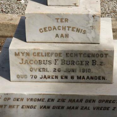 BURGER Jacobus F. -1910