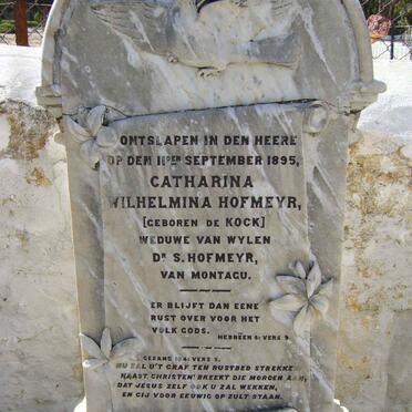 HOFMEYR Catharina Wilhelmina nee DE KOCK -1895
