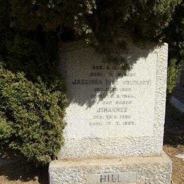 HILL Johannes 1896-1925 Jacomina WOLFAARDT  1866-1944