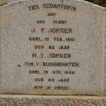 JONKER J.P. -1941 &amp; M.M. V. BLOMMENSTEIN -1946