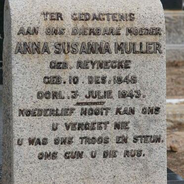 MULLER Anna Susanna nee REYNECKE 1848-1943
