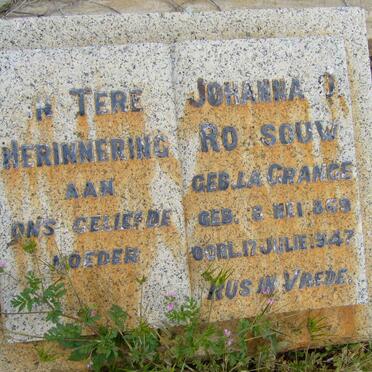 ROSSOUW Johanna  nee LA GRANGE 1869-1947