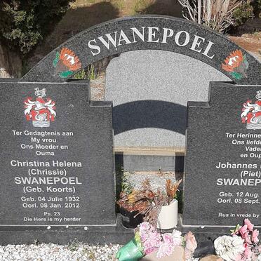 SWANEPOEL Johannes Petrus 1929-2016 &amp; Christina Helena KOORTS 1932-2012
