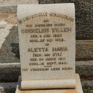 VYVER Cornelius Willem, van der 1883-1938 &amp; Aletta Maria VAN ZYL 1871-1945