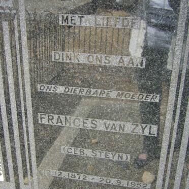 ZYL Frances, van nee STEYN 1872-1952