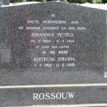 ROSSOUW Johannes Petrus 1905-1967 &amp; Gertruid Johanna 1910-2005
