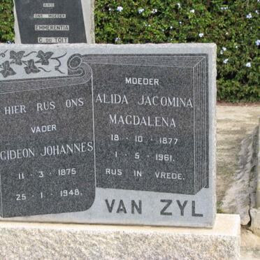 ZYL Gideon Johannes, van 1875-1948 &amp; Alida Jacomina Magdalena 1877-1961
