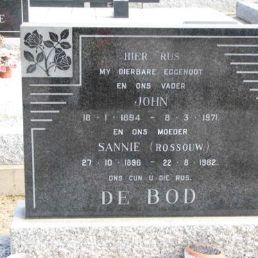 BOD John, de 1894-1971 &amp; Sannie ROSSOUW 1896-1982