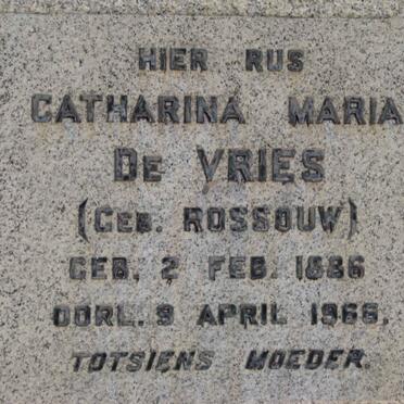 VRIES Catharina Maria, de nee ROSSOUW 1886-1966