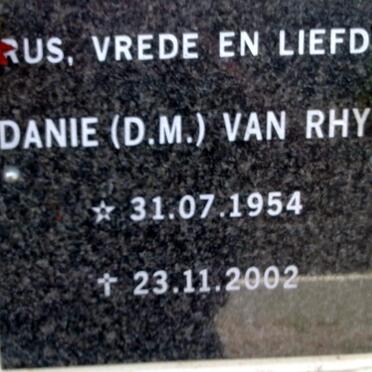 RHYN D.M., van 1954-2002