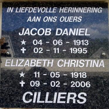 CILLIERS Jacob Daniel 1913-1995 &amp; Elizabeth Christina 1918-2006