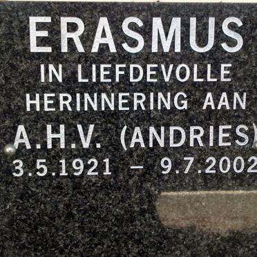 ERASMUS A.H.V. 1921-2002