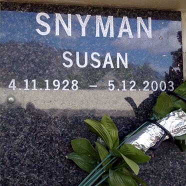 SNYMAN Susan 1928-2003