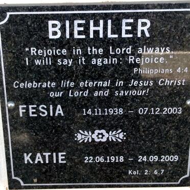 BIEHLER Fesia 1938-2003 :: BIEHLER Katie 1918-2009