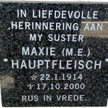 HAUPTFLEISCH M.E. 1914-2000