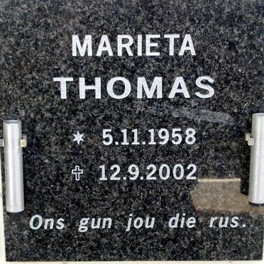 THOMAS Marieta 1958-2002
