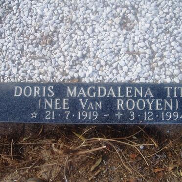 TITUS Doris Magdalena nee VAN ROOYEN 1919-1994