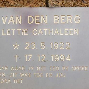 BERG Lettie Cathaleen, van den 1922-1994