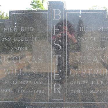 BESTER Nicolaas Willem 1891-1962 &amp; Susanna Gertruida 1894-1962