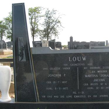 LOUW Joachim P. 1897-1977 &amp; Martina Johanna Jacoba RUST 1900-1975