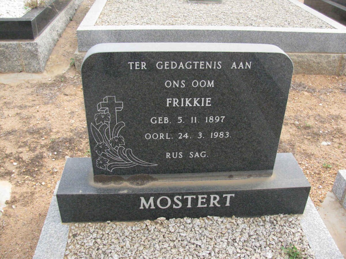 MOSTERT Frikkie 1897-1983