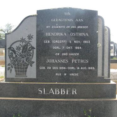 SLABBER Johannes Petrus 1894-1969 &amp; Hendrika Osthina GREEFF 1903-1964