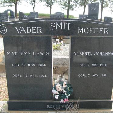 SMIT Matthys Lewis 1884-1971 &amp; Alberta Johanna 1894-1981