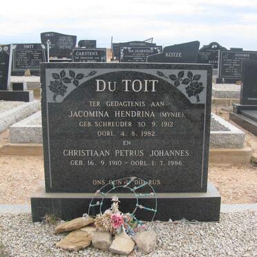 TOIT Christiaan Petrus Johannes, du 1910-1986 &amp; Jacomina Hendrina SCHREUDER 1912-1982