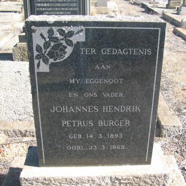 BURGER Johannes Petrus Hendrik 1893-1965