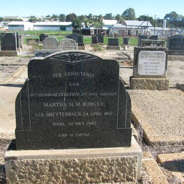 BURGER Martha M.M. nee BREYTENBACH 1897-1947