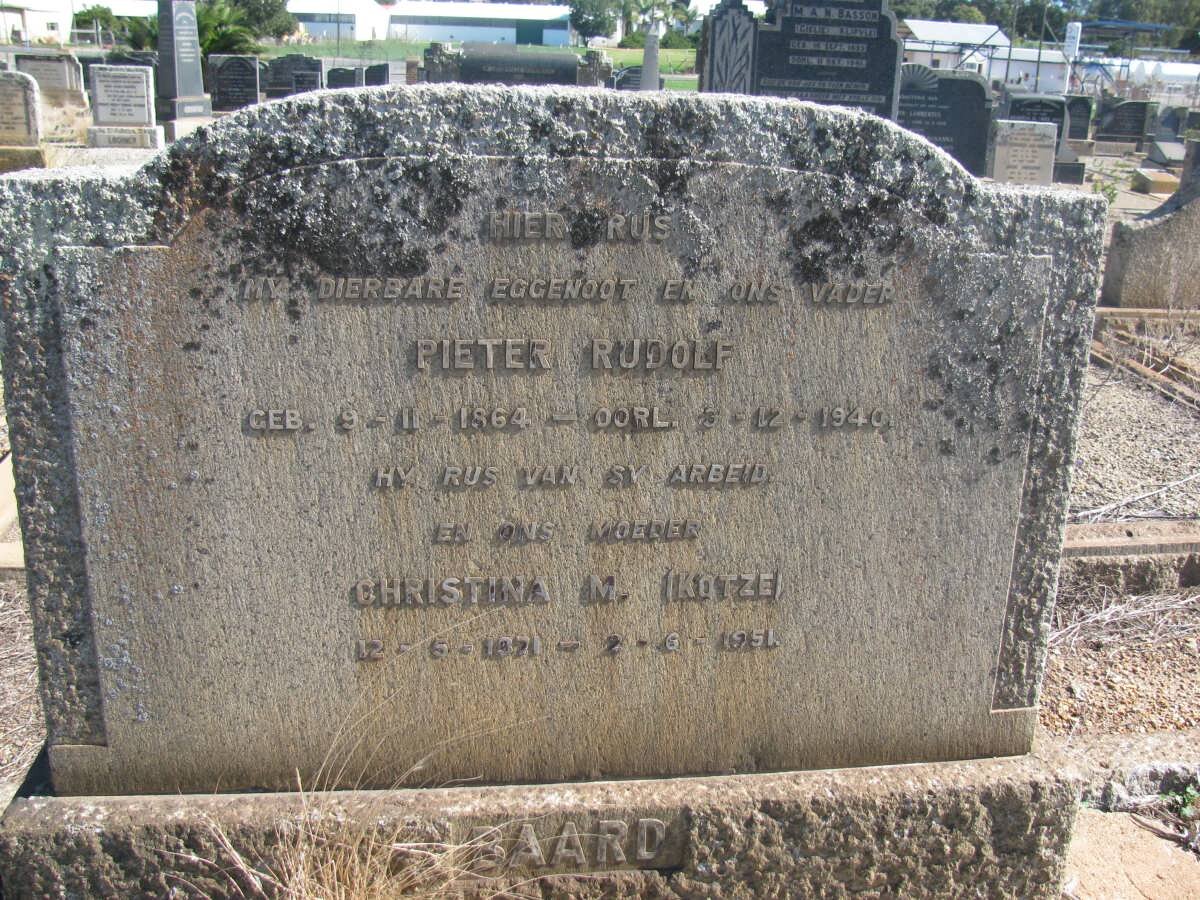 BAARD Pieter Rudolf 1864-1940 &amp; Christina M. KOTZE 1871-1951