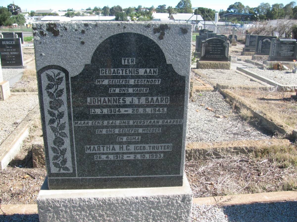 BAARD Johannes J.T. 1904-1945 &amp; Martha H.G. TRUTER 1912-1993