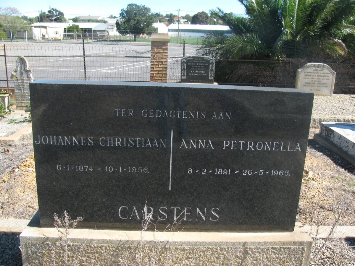 CARSTENS Johannes Christiaan 1874-1956 &amp; Anna Petronella 1891-1965